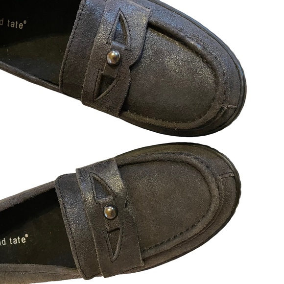 David Tate Leather Suede Slip-on Loafer Gun Metal Gray Comfort Woman’s Size 6 DT - Picture 3 of 16